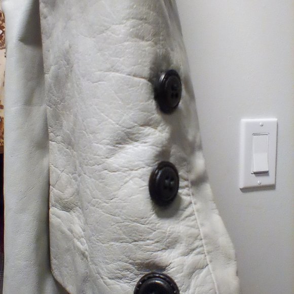 Grey Leather Coat - Picture 2 of 4